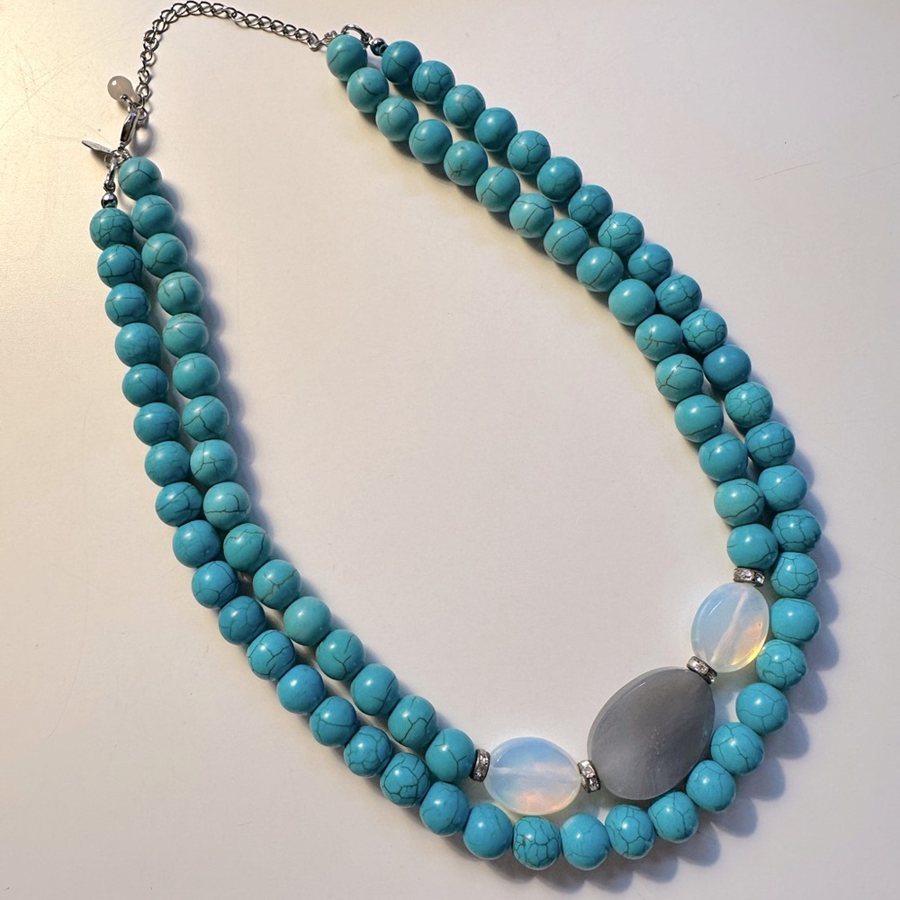 Lia Sophia turquoise agate necklace